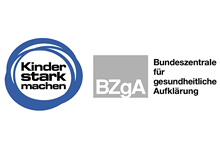 Logo „Kinder stark machen“ und Bundeszentrale für gesundheitliche Aufklärung Logos Kinder stark machen und Bundeszentrale für gesundheitliche Aufklärung