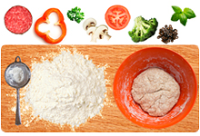 Zutaten für Pizzabelag