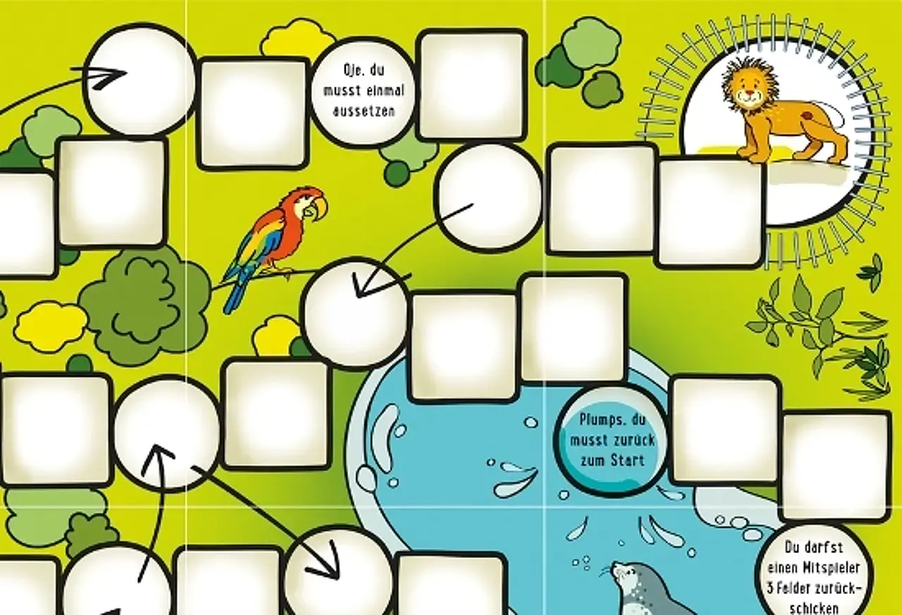 Ausschnitt des Spielplans des Zoospiels