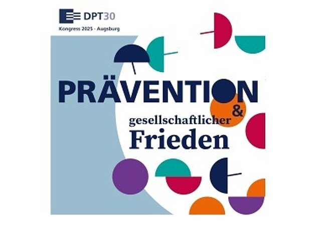 Das Kongress-Logo des Deutschen Präventionstages 2025 mit dem Schriftzug "Prävention und gesellschaftlicher Frieden"