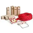 Die Materialien des Spiels Teamturm - Holzblöcke zum aufeinander stapeln