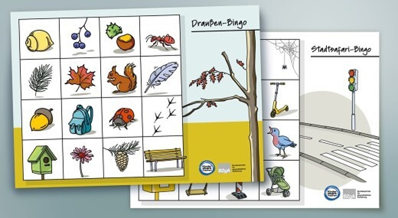 Abbildung der beiden Bingo Varianten für Draußen und und für die Stadt