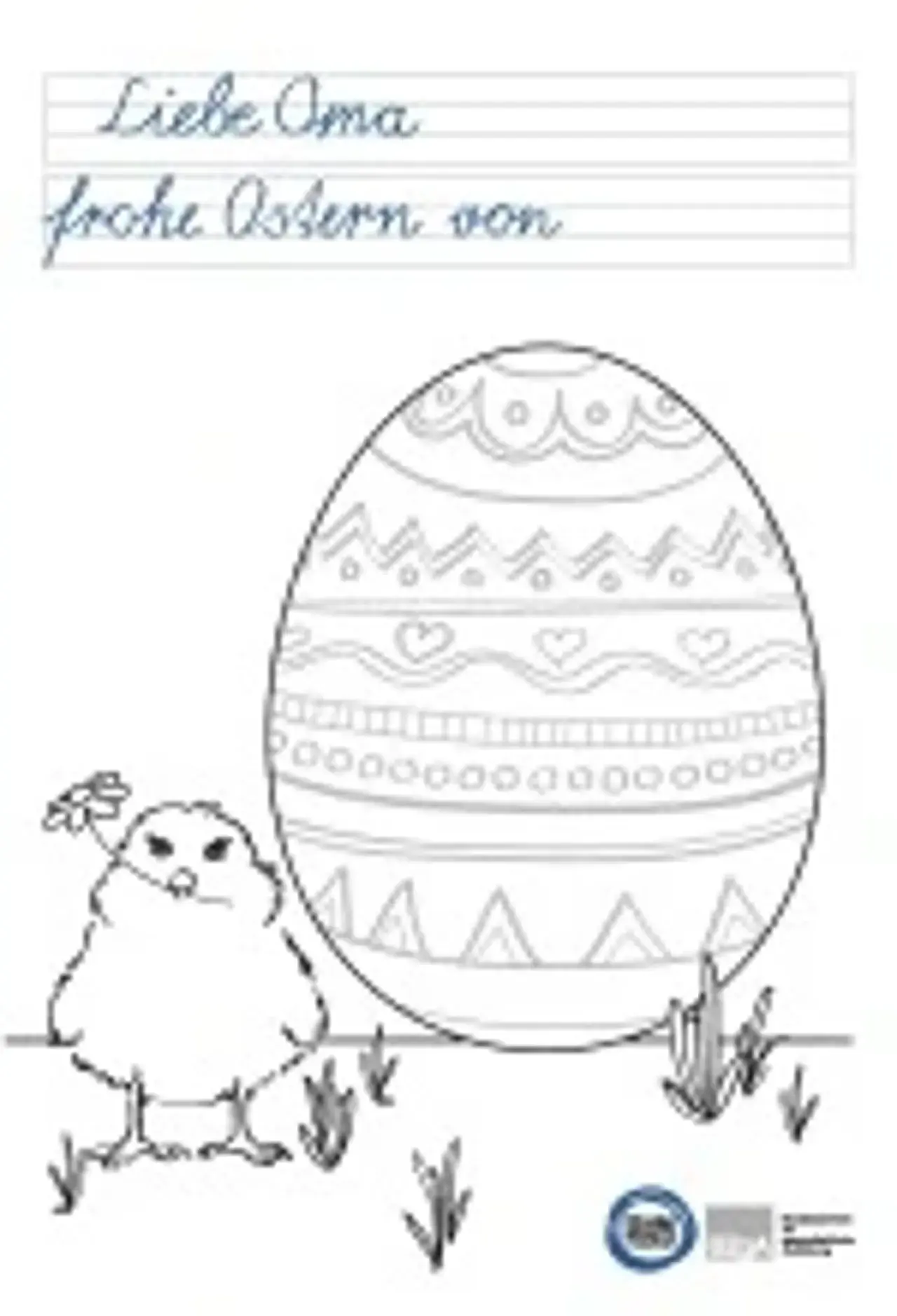 Ansicht des Oster Briefbogens, der ausgemalt werden kann
