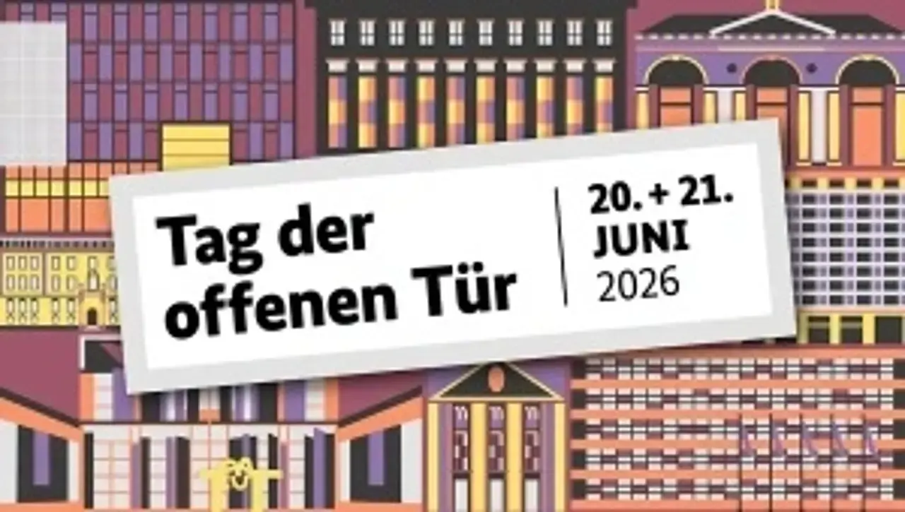 Grafik der Bundesregierung mit Datum des Tages der offenen Tür am 20. und 21. Juni in Berlin