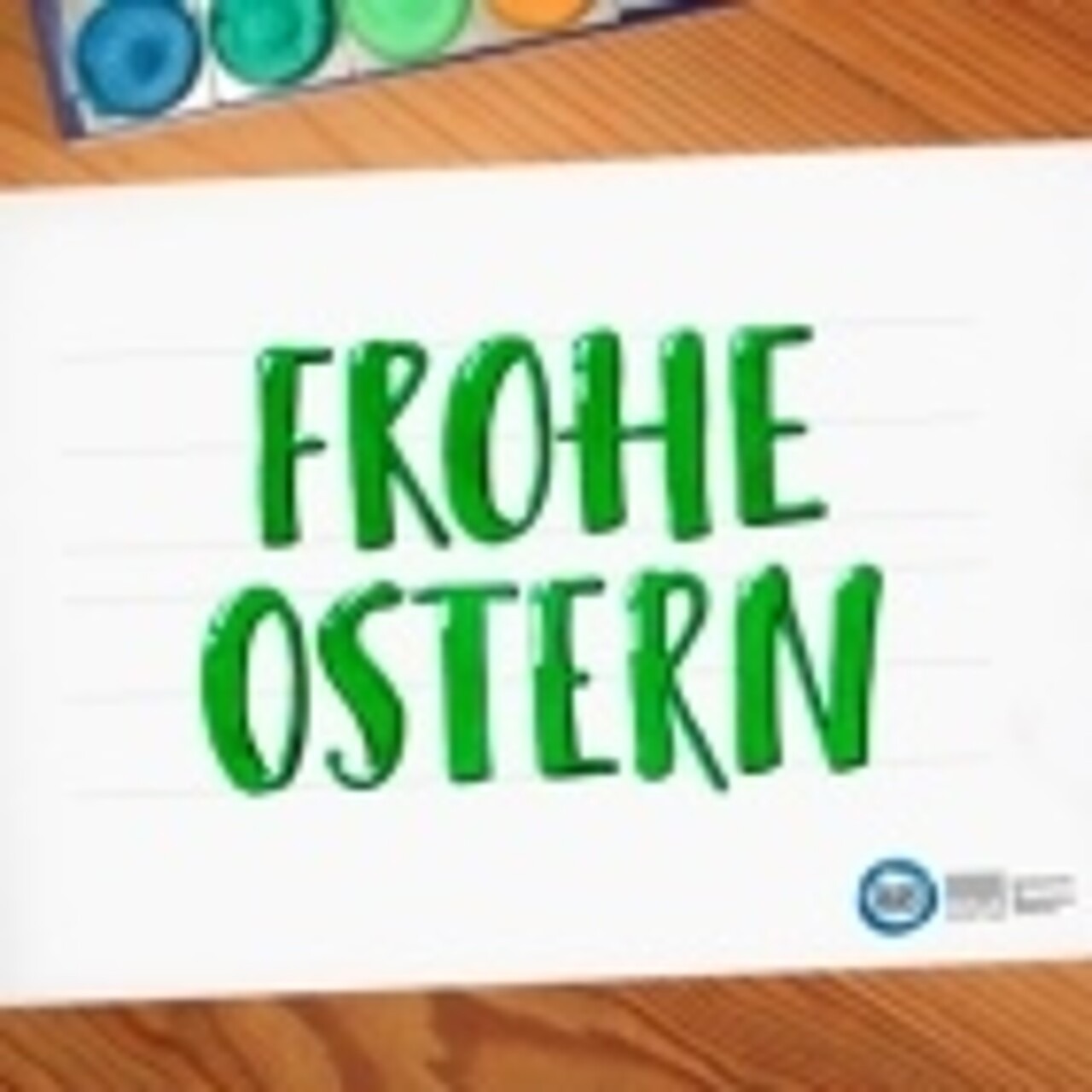 Ansicht Bild Handlettering mit Text „Frohe Ostern“