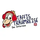 DTJ-Maskottchen Taffi mit Kopfhörern und dem Schriftzug „Taffis Traumreise-Das Interview“