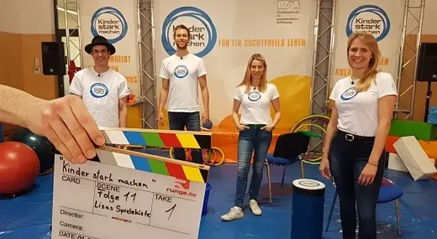Das Team von Kinder stark machen beim Videodreh