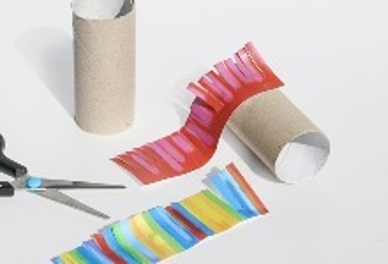 Klopapierrollen & buntes Federkleid aus Papier