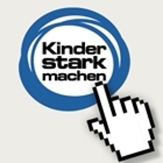 Kinder stark machen Logo mit Computer-Mauspfeil