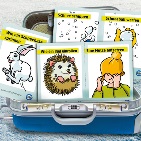 Abbildung eines geöffneten Koffers mit den Karten