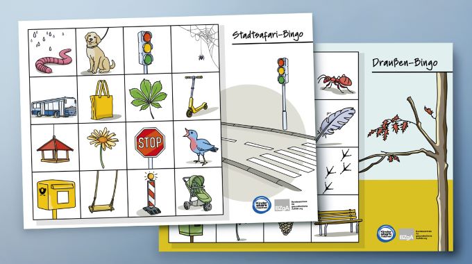 Bastelvorlage mit kleinen Motiven zum Ausschneiden